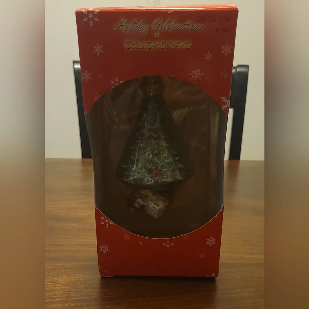 Vintage Holiday Celebration Christopher Radko Christmas Tree‎ Ceramic Ornament